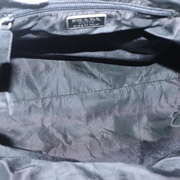 PRADA Hand Bag Nylon Plastic Black Silver Auth 129008 - Picture 11 of 14